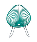 Chrome/Turquoise Rocker Chair I472
