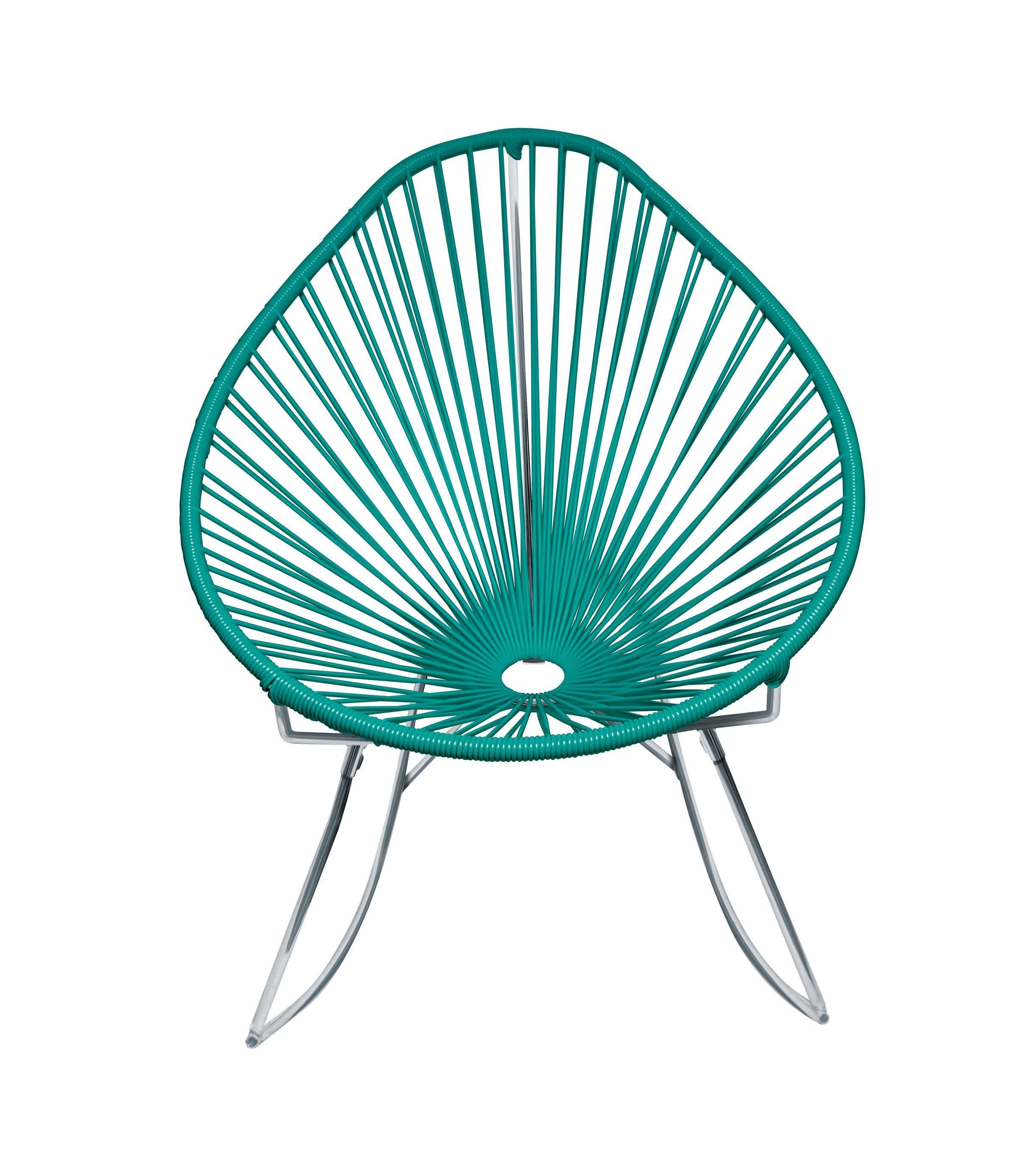 Chrome/Turquoise Rocker Chair I472