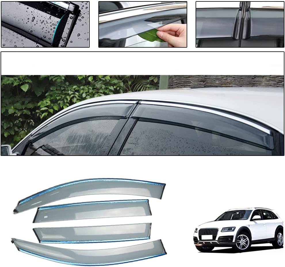 Smoke Car Window Visors Tape-On Outside Deflectors V976380