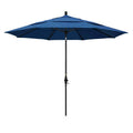 11 ft. Matted Black Aluminum Market Patio Umbrella with Collar Tilt Crank Lift P1728