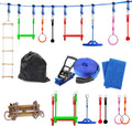50 Ft Slackline Monkey Bar & Ladder Playset with Carry Bag R376