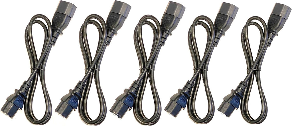 3 Foot IEC 320 NEMA C13 C14 10A 18AWG AC Power Cord F6678