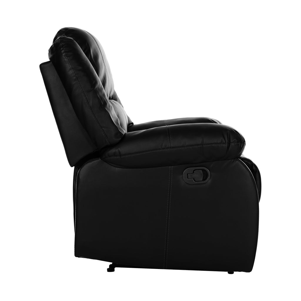 Black Faux Leather Reclining Chair F90426
