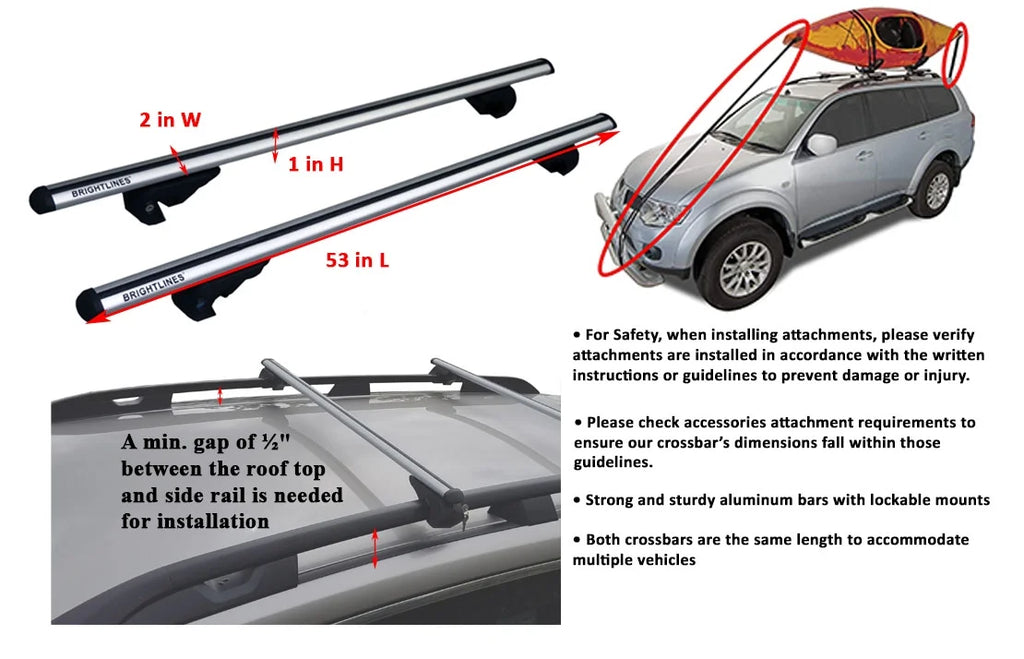 Roof Rack Crossbars Compatible with Jeep Renegade 2015-2022 B42855
