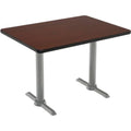 Mahogany Bistro Table with Silver Base F317