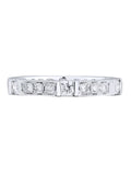 18K White Gold Pave Diamond Ladies Wedding Band Ring Size 6.5 0.77cttw N775