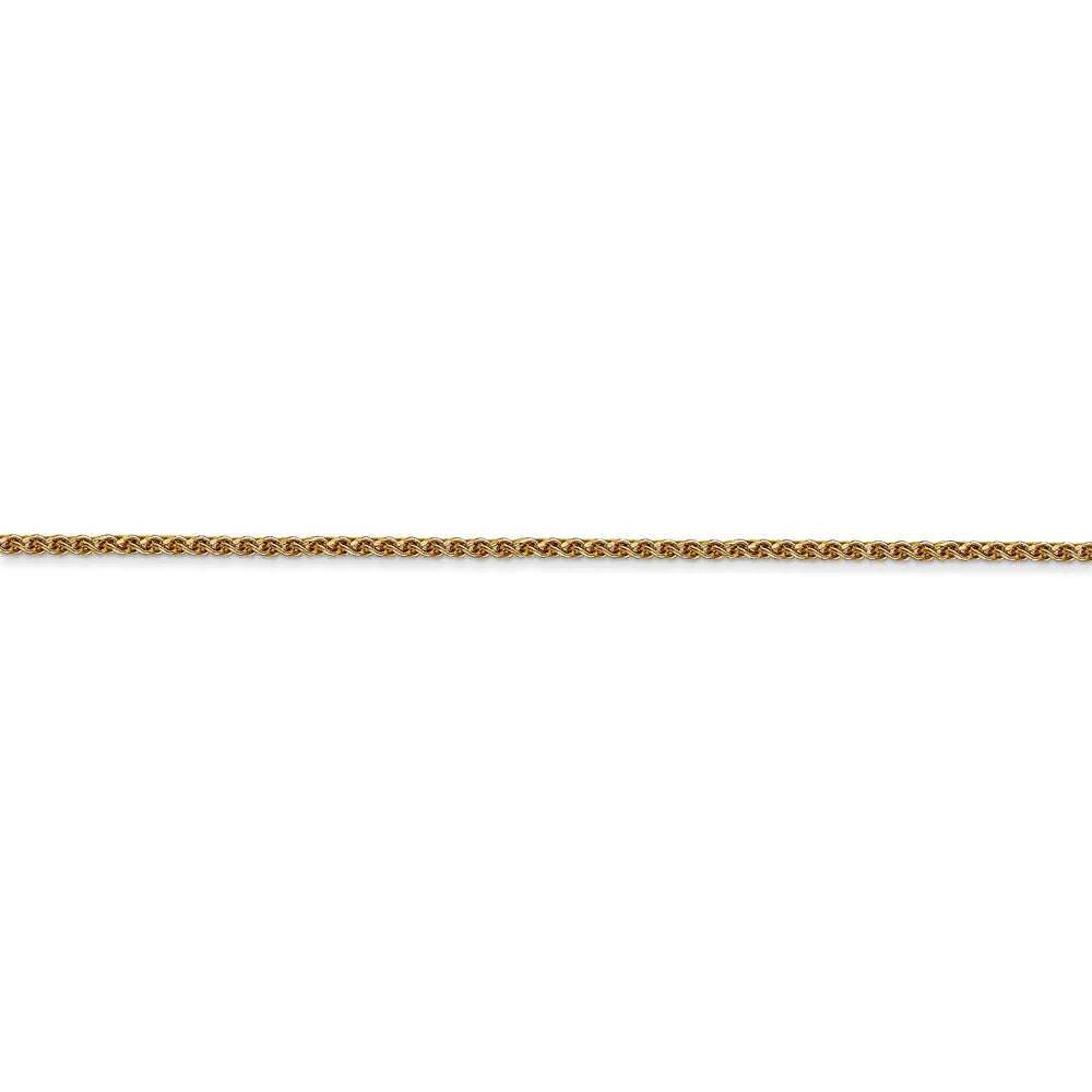 14kt Yellow Gold 1.2mm Diamond Cut Spiga Chain 20 inch Lobster Clasp B790