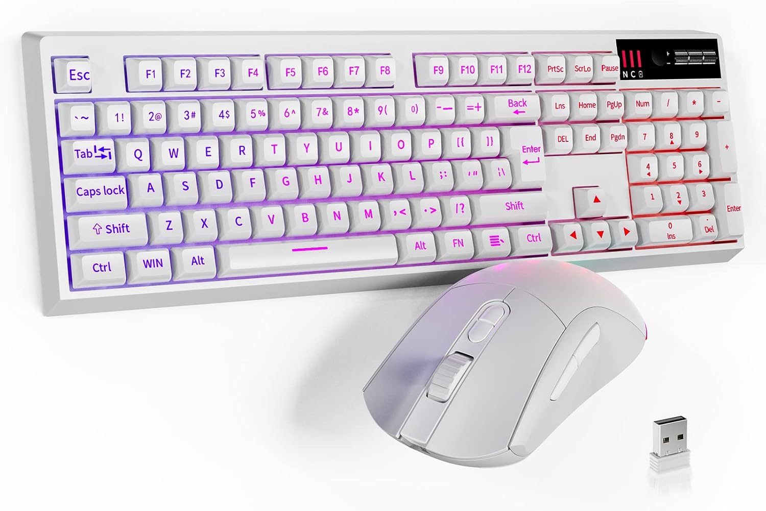 Wireless Gaming Keyboard and Mouse Combo, 87 Key RGB LED Backlight, Black, Pack of 2 R470207
