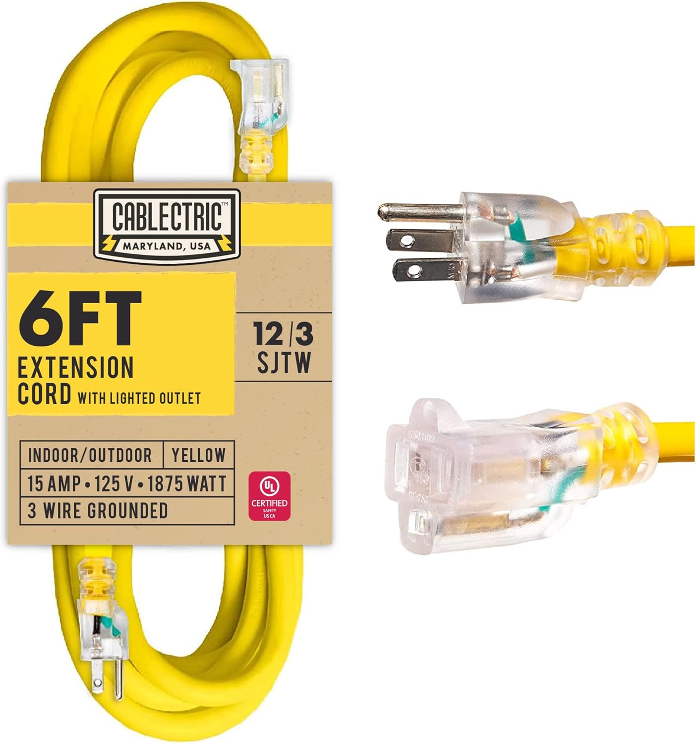 100 Ft 12/3 SJTW Heavy Duty Orange Extension Cord G735