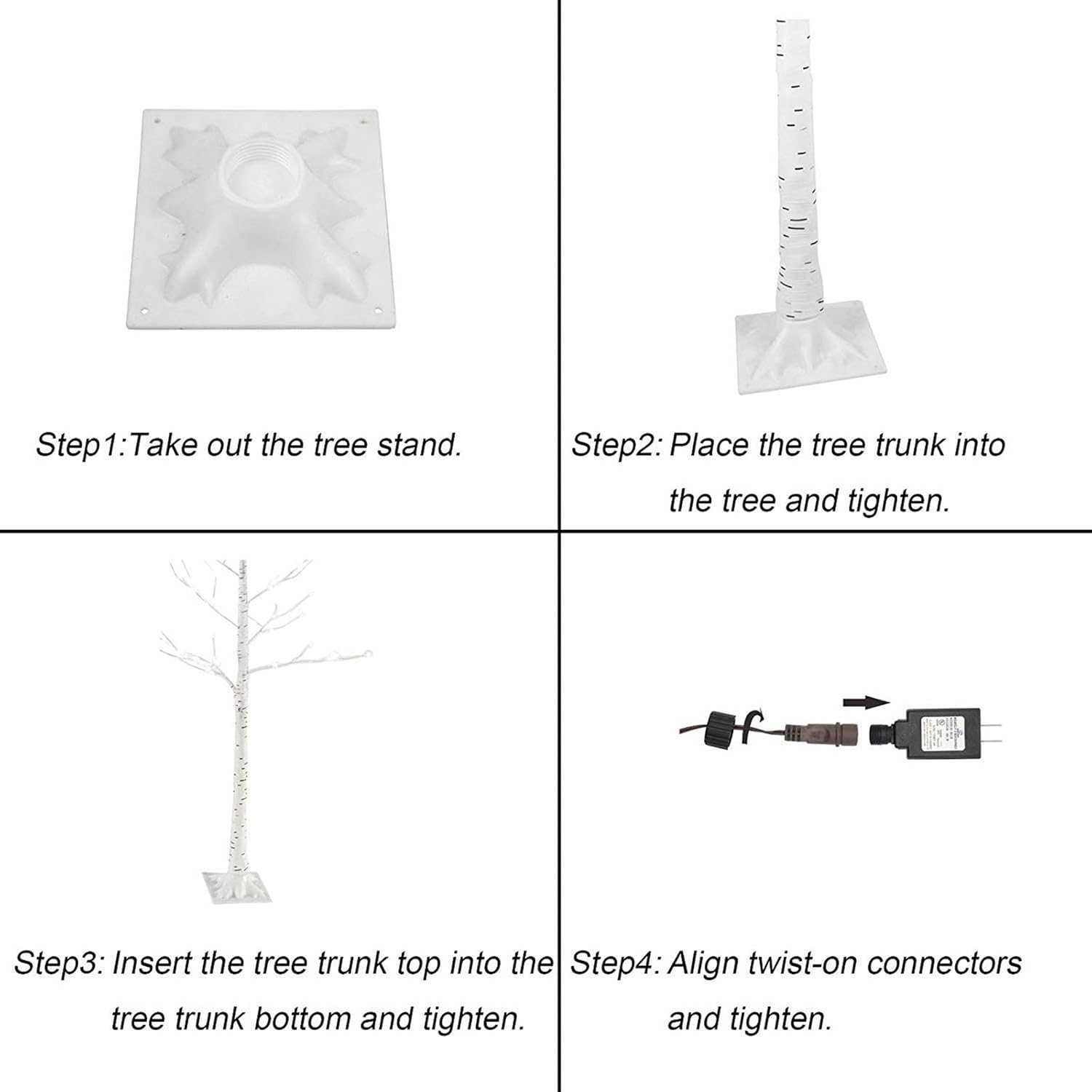 6 Feet 96 LED Lighted Birch Tree Pack of 2 V4525