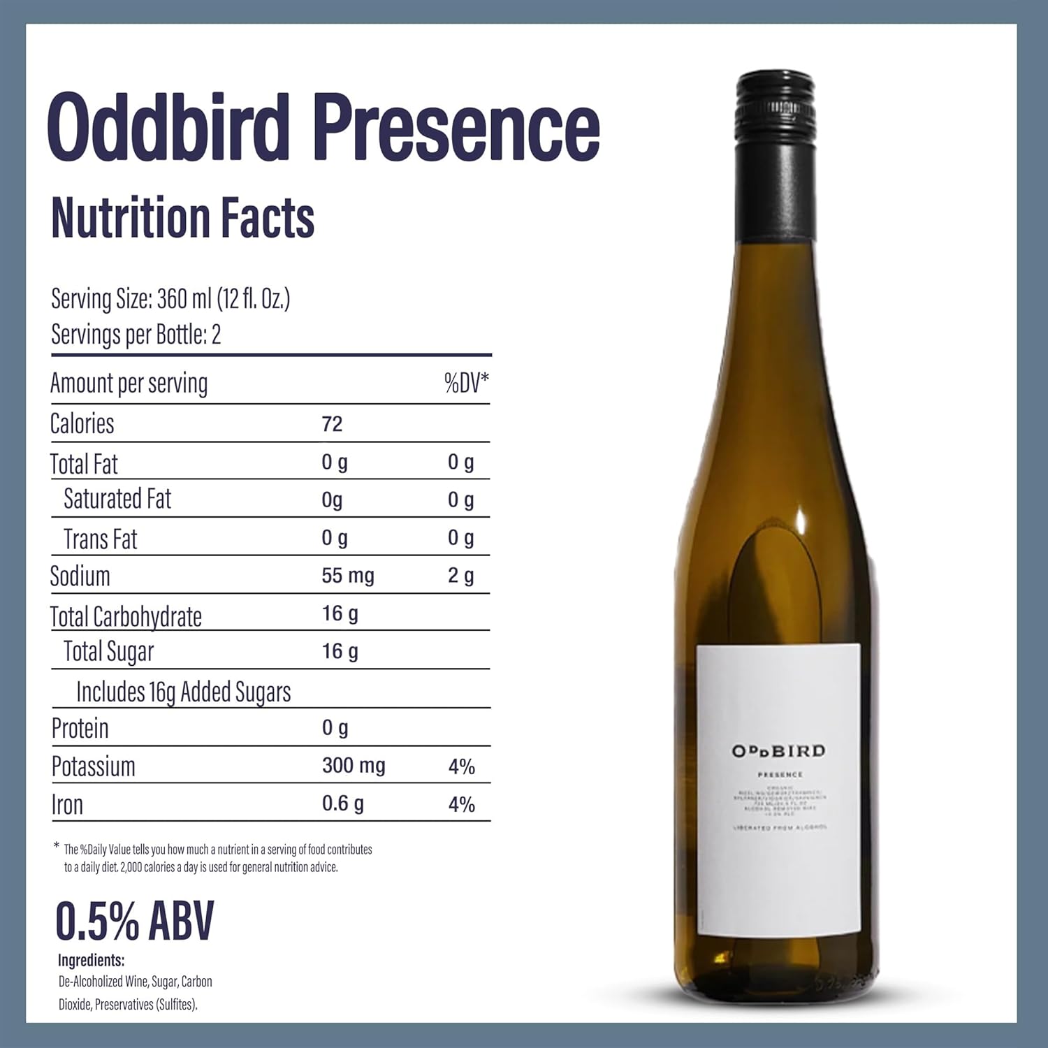 Non-Alcoholic White Wine, 25.4 Fl Oz Bottle C225
