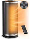 1500W Ceramic Electric Portable Heater with Thermostat, 70° Oscillating, Remote, 12H Timer T487376
