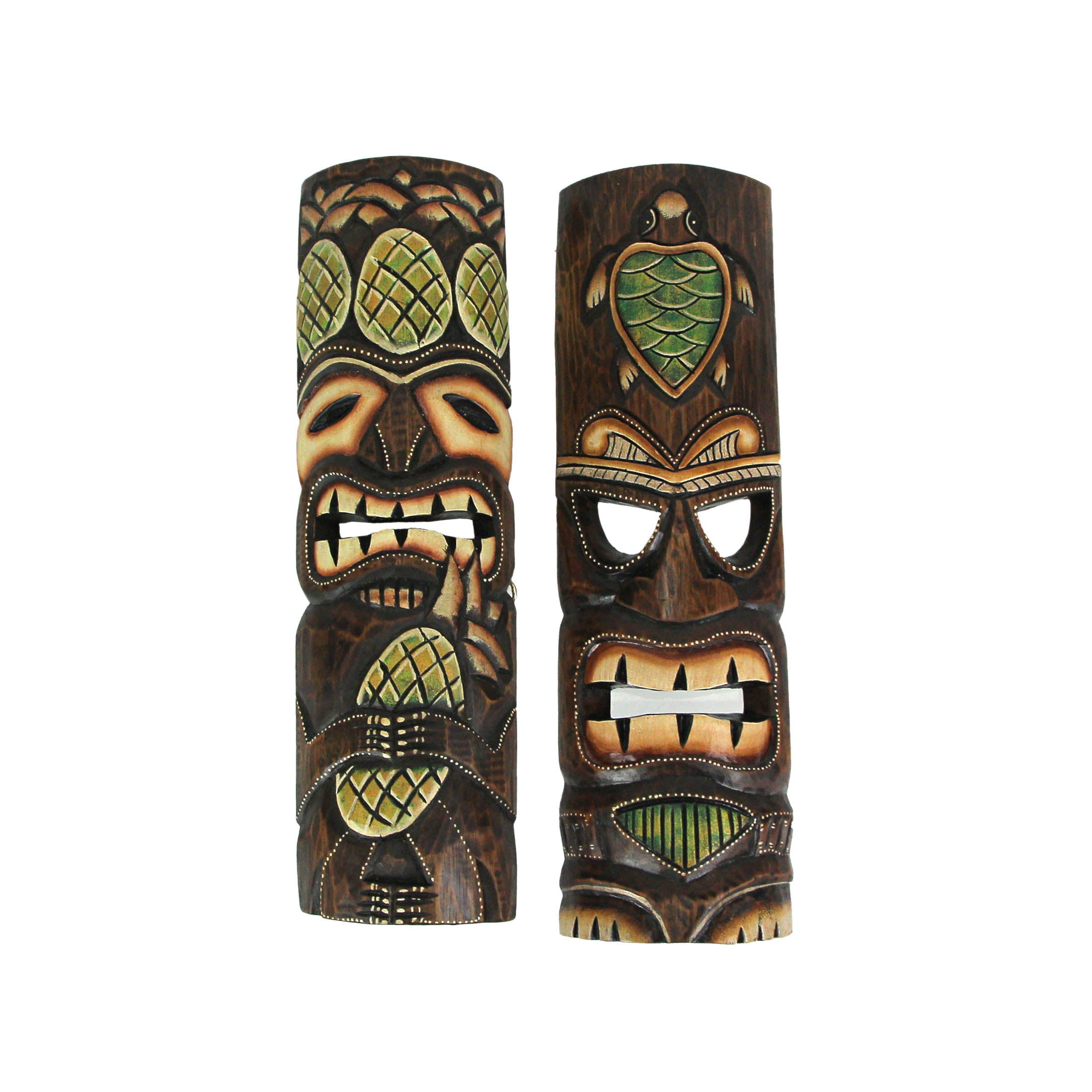 20 inch Wood Tiki Wall Mask Set of 2 O856515