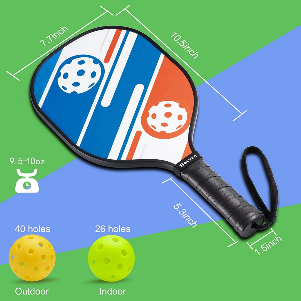 Multicolor Basswood Pickleball Paddles Set with Balls D7328
