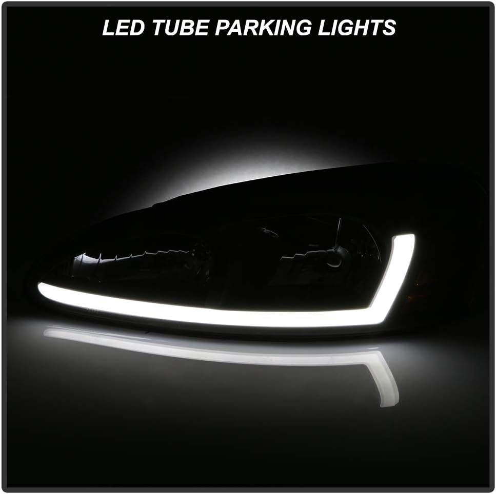 Black Housing LED Tube Headlights Headlamps Assembly V56217
