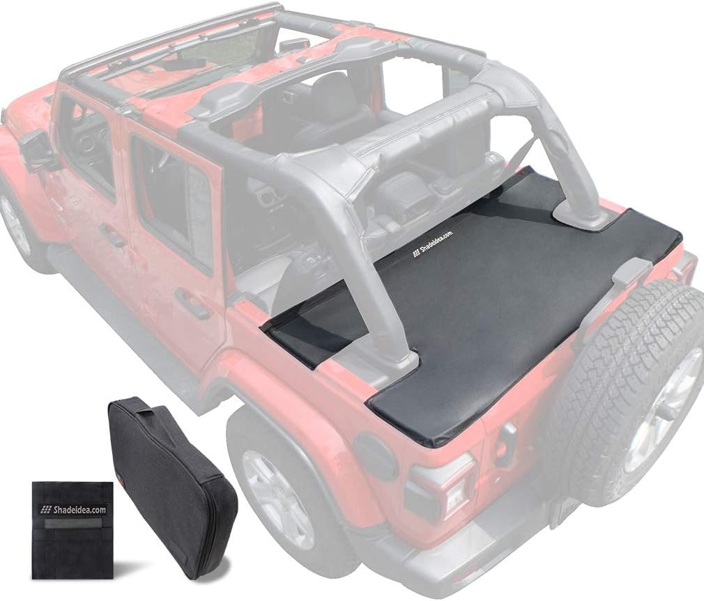 Black Vinyl Tonneau Cover for Jeep Wrangler JLU 4 Door B988461