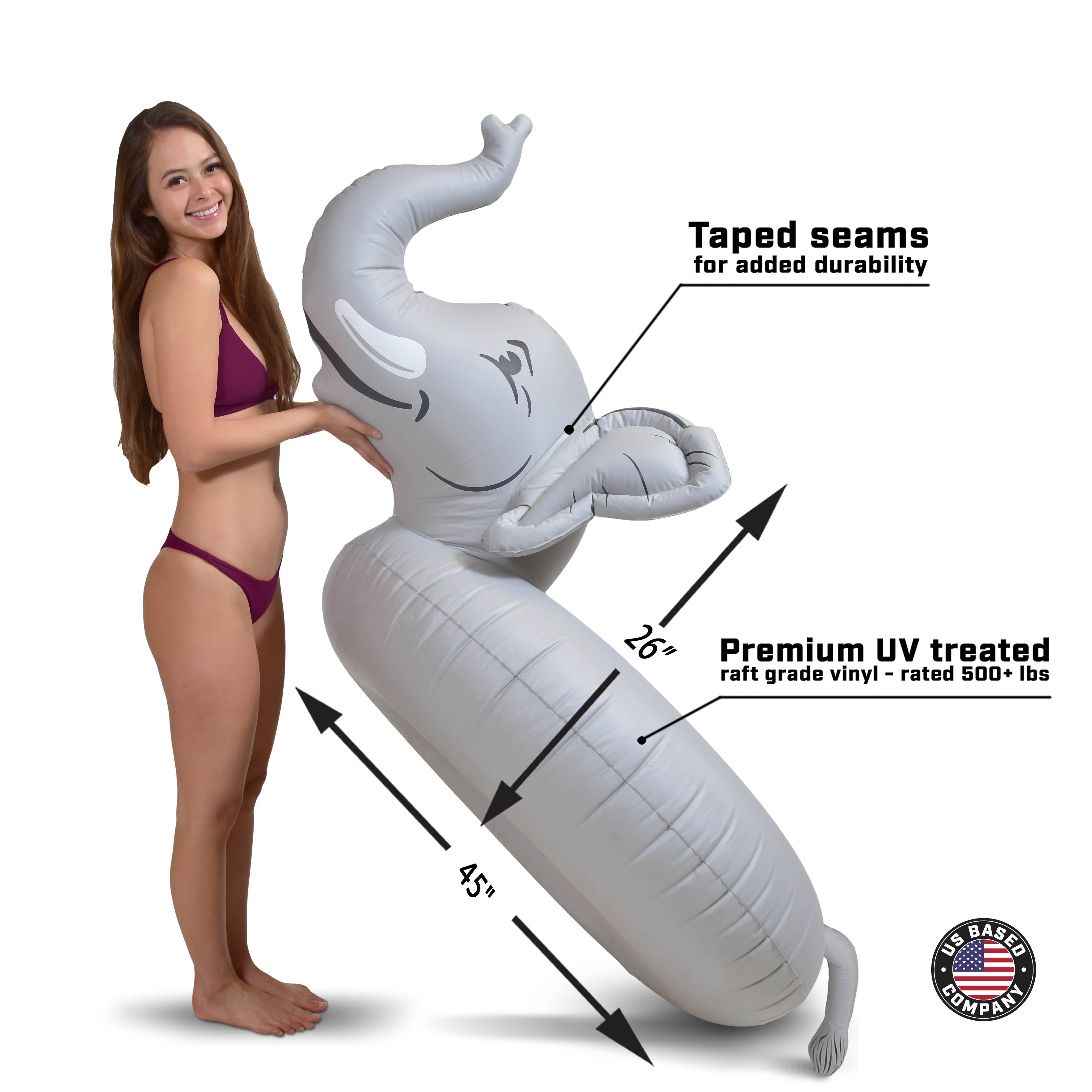 Gray Inflatable Pool Float Raft P1882