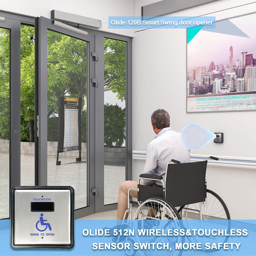 4.5inch Square Stainless Steel Touchless Wave Door Opener A193006