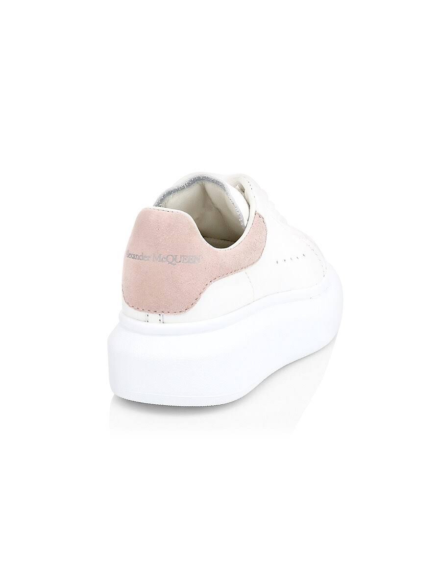 White Black Oversized Leather Trainers S9378