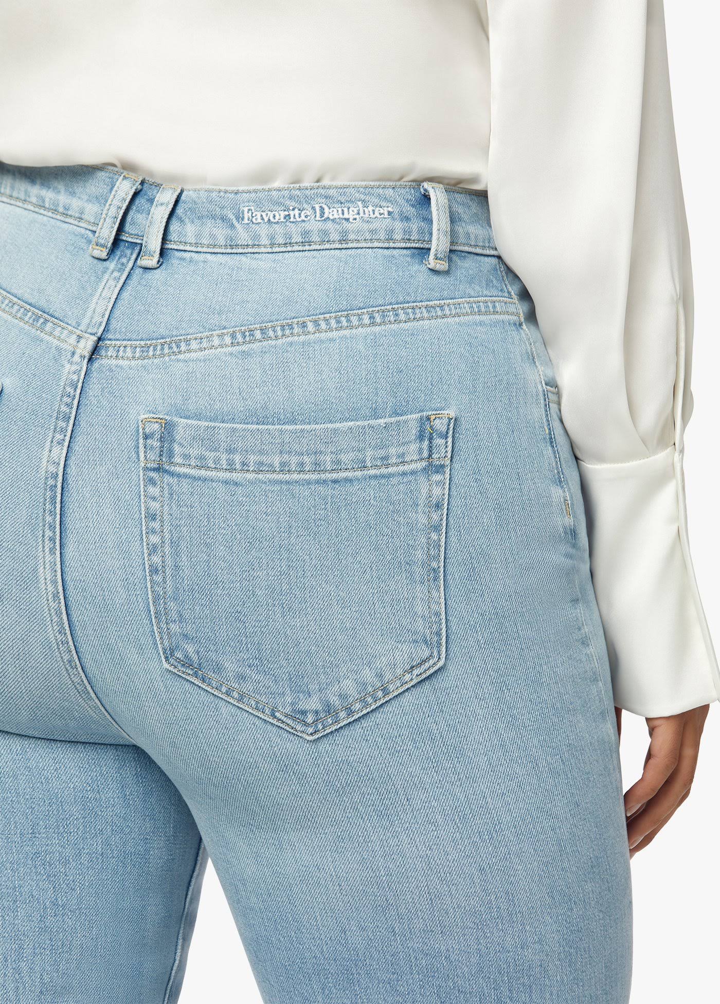 Blue Super High Rise Straight Jeans Y677