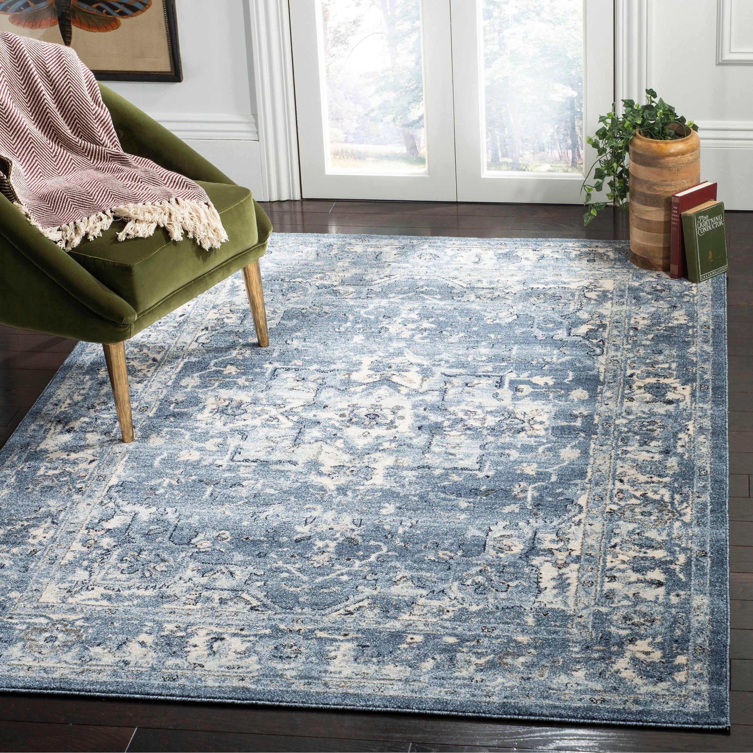 Ivory Navy 10 x 14 Rug P8301