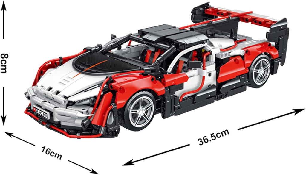Red and White 1:14 Scale Sports Car MOC Building Blocks Set (1529 Pcs) Pack of 2 X410