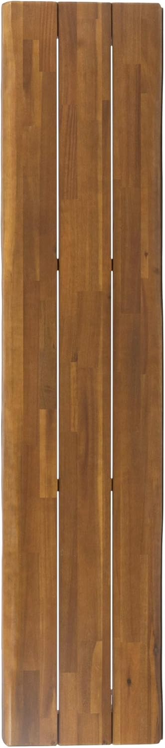 Teak and Rustic Metal Acacia Wood Bench J98580