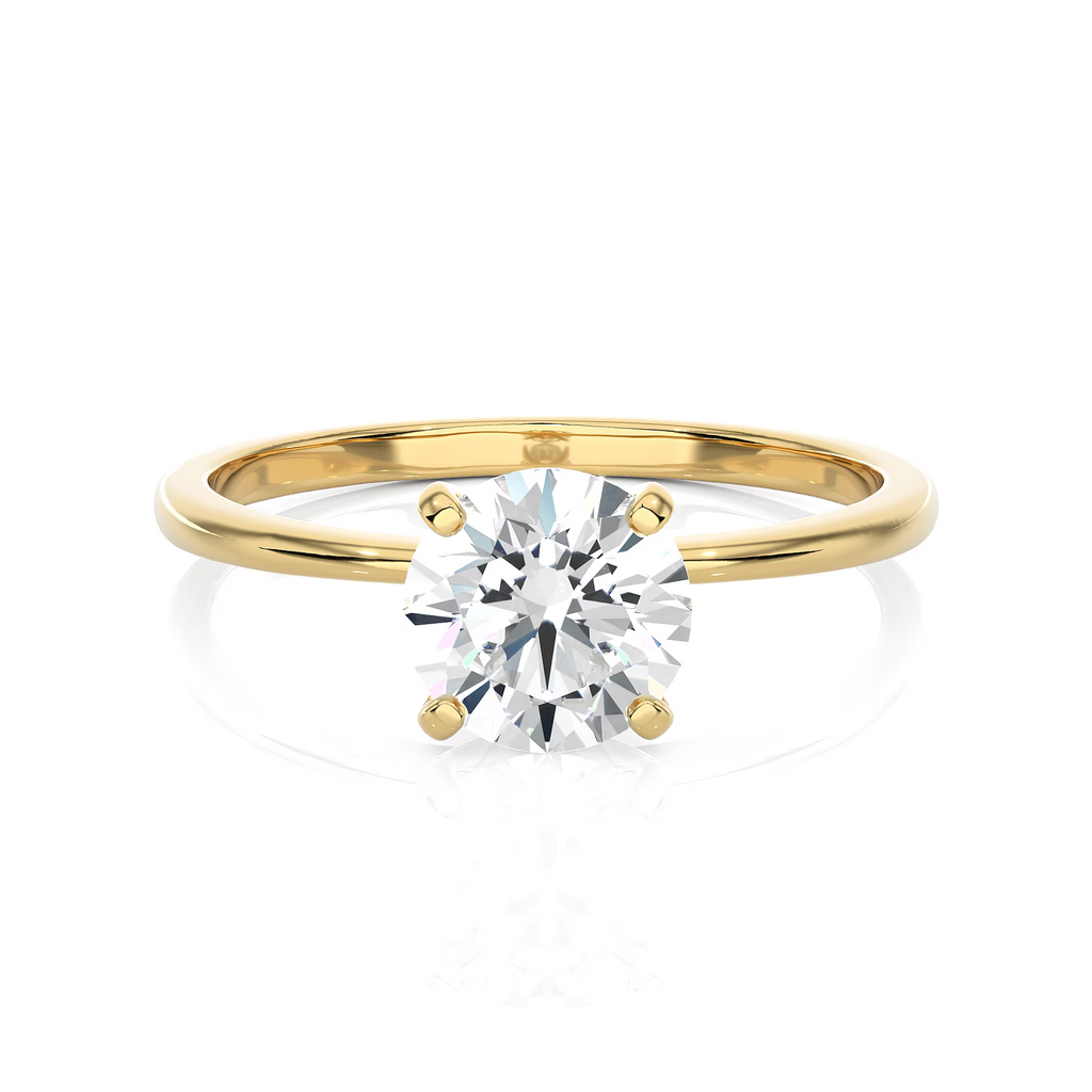 Classic Solitaire Engagement Ring in 14k Yellow Gold T272