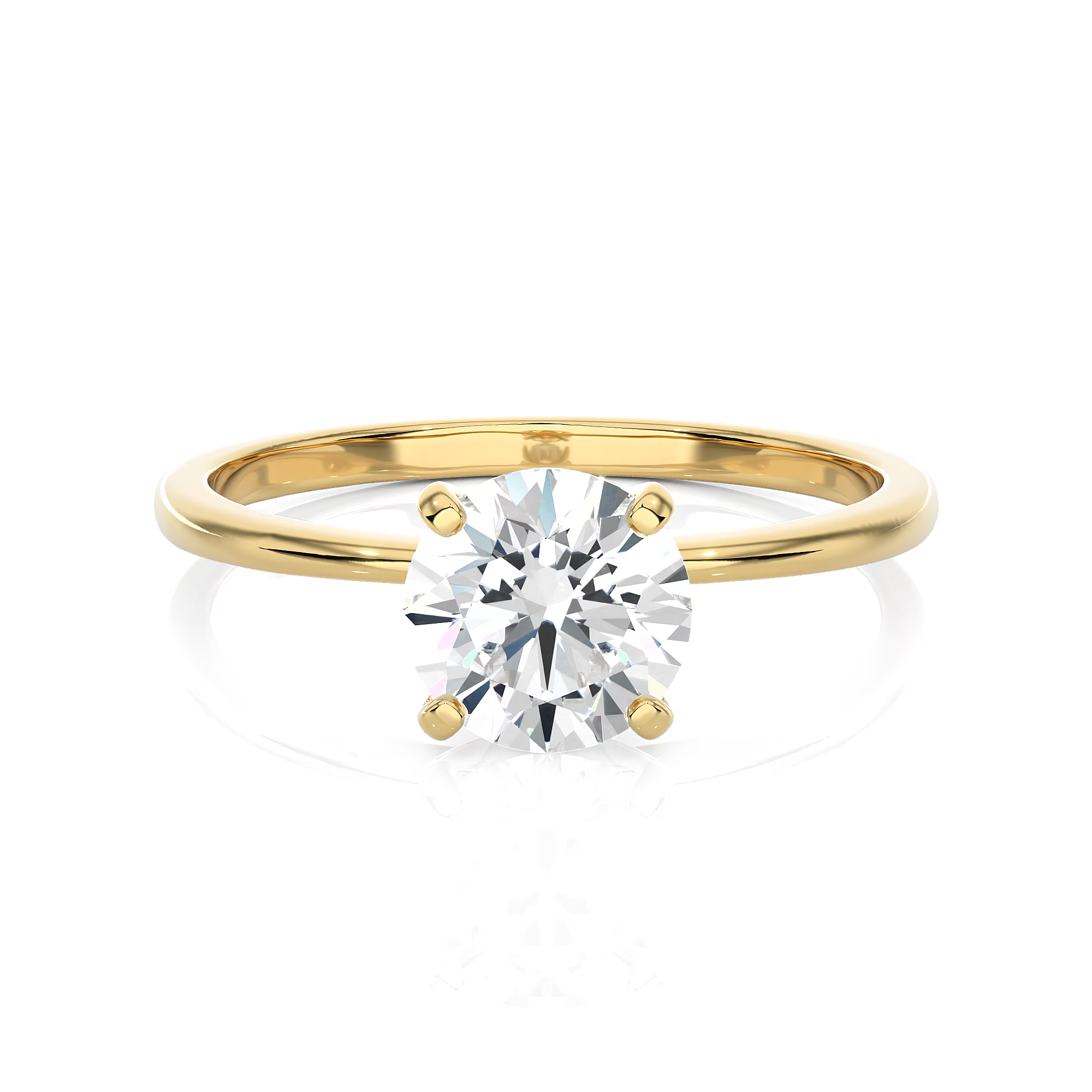 Classic Solitaire Engagement Ring in 14k Yellow Gold T272