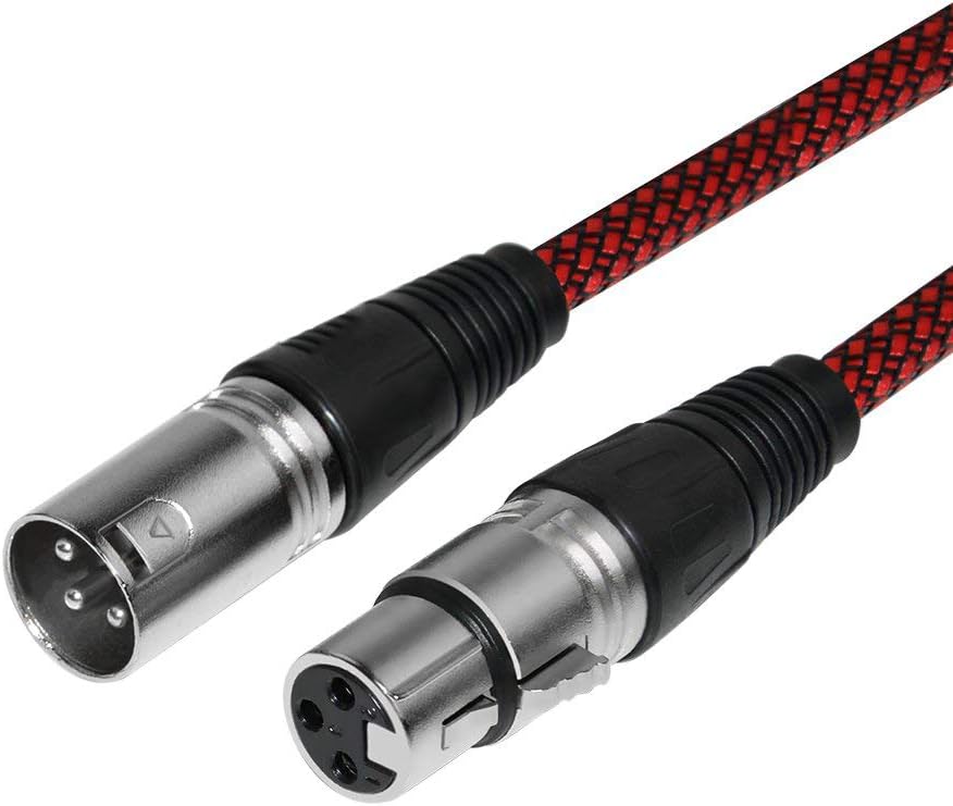 XLR Cable 6ft 10Pack Nylon Braided Male to Female Microphone Cable Balanced W2298