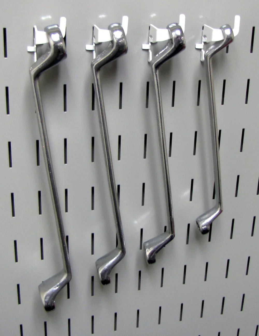 White Slotted Metal Pegboard Hook Kit P86510