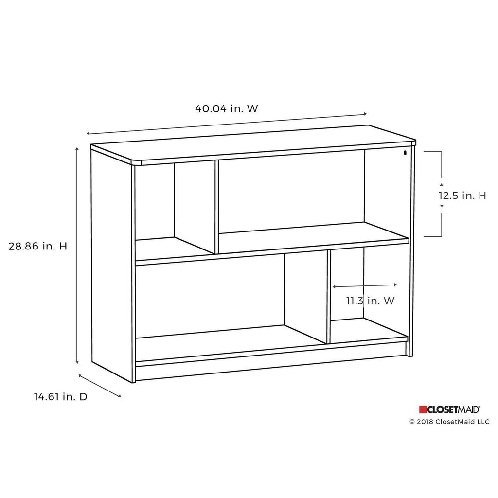 White 2-Tier Offset Bookcase D948