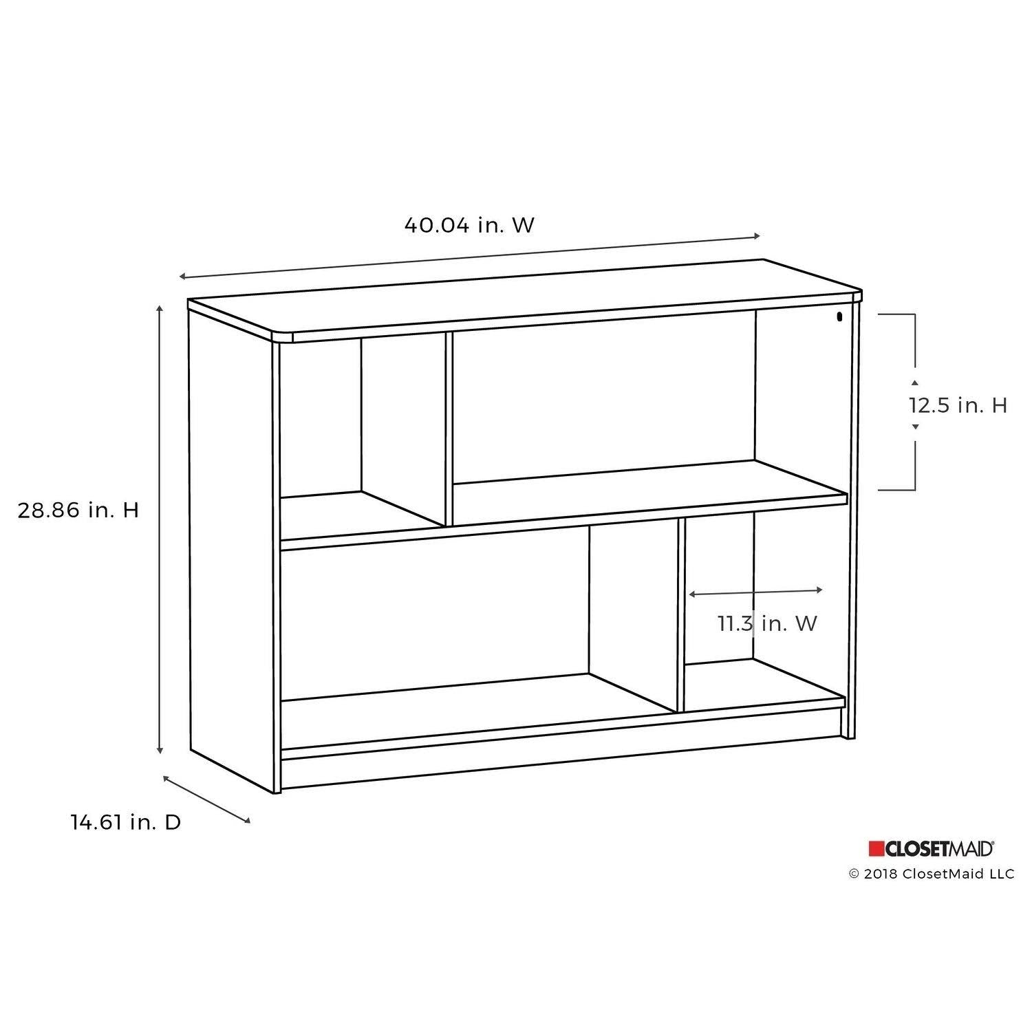 White 2-Tier Offset Bookcase D948