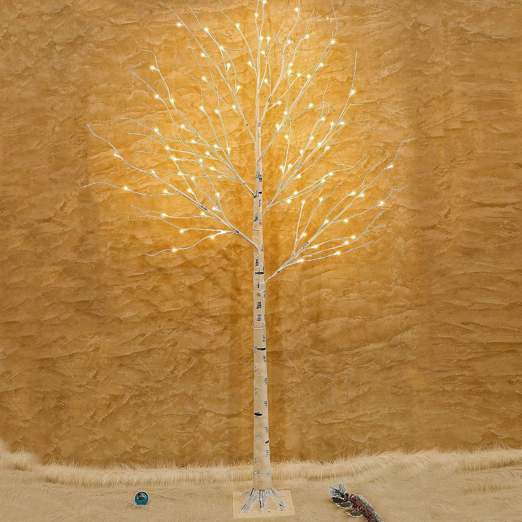 6 Feet 96 LED Lighted Birch Tree Pack of 2 V4525
