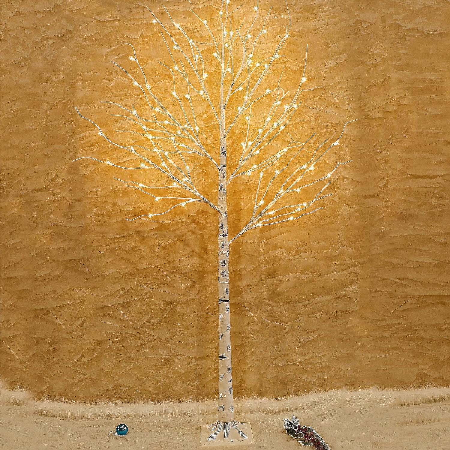 6 Feet 96 LED Lighted Birch Tree Pack of 2 V4525