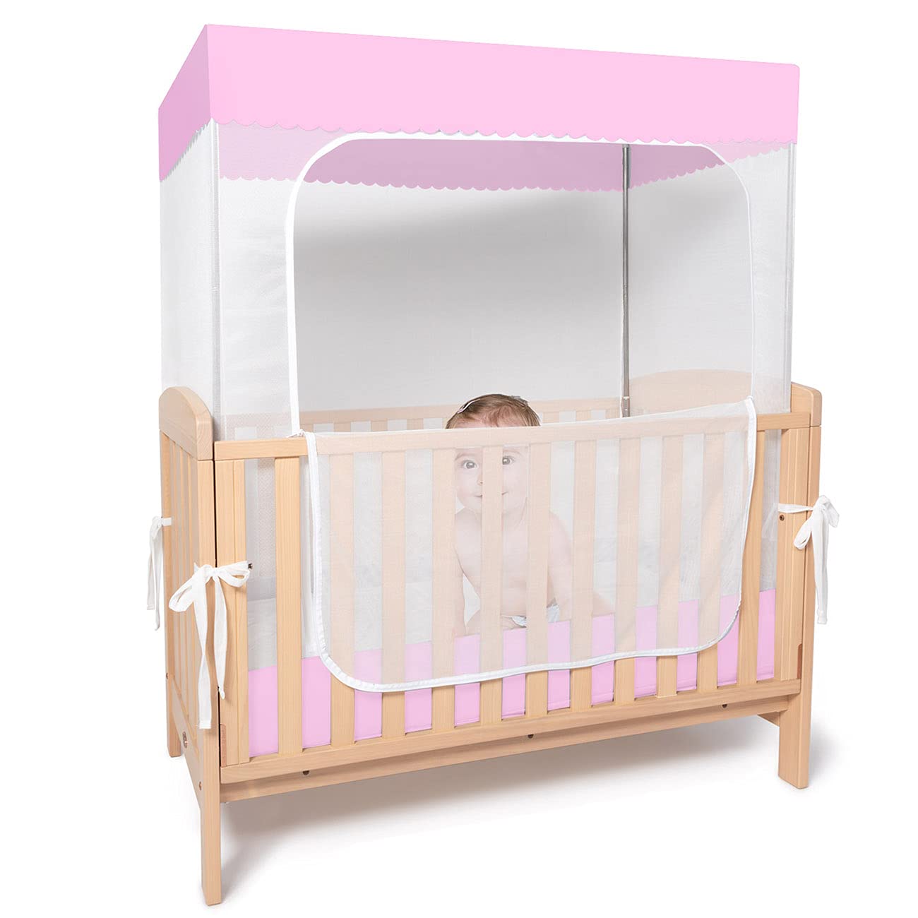 Pink See Through Mesh Crib Tent G992