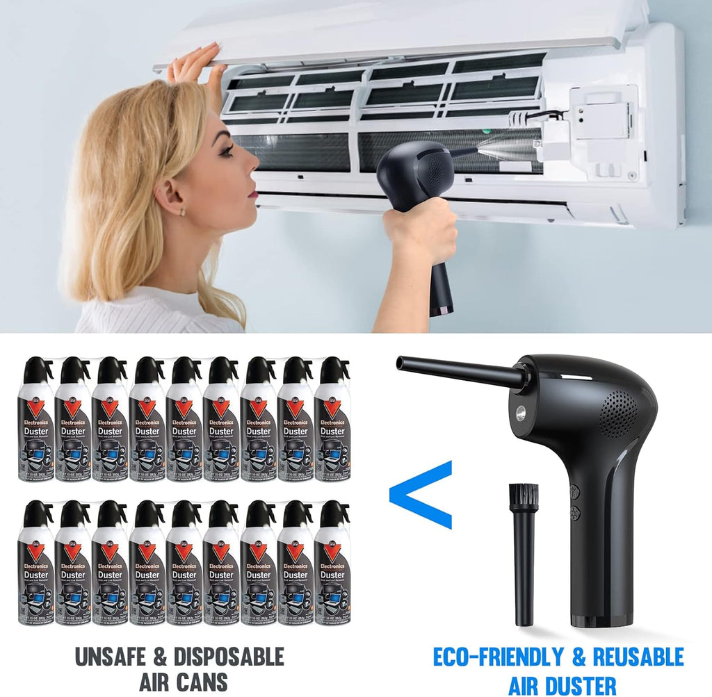 Cordless Electric Air Duster with LED Light, 6000mAh, Pack of 2 N330