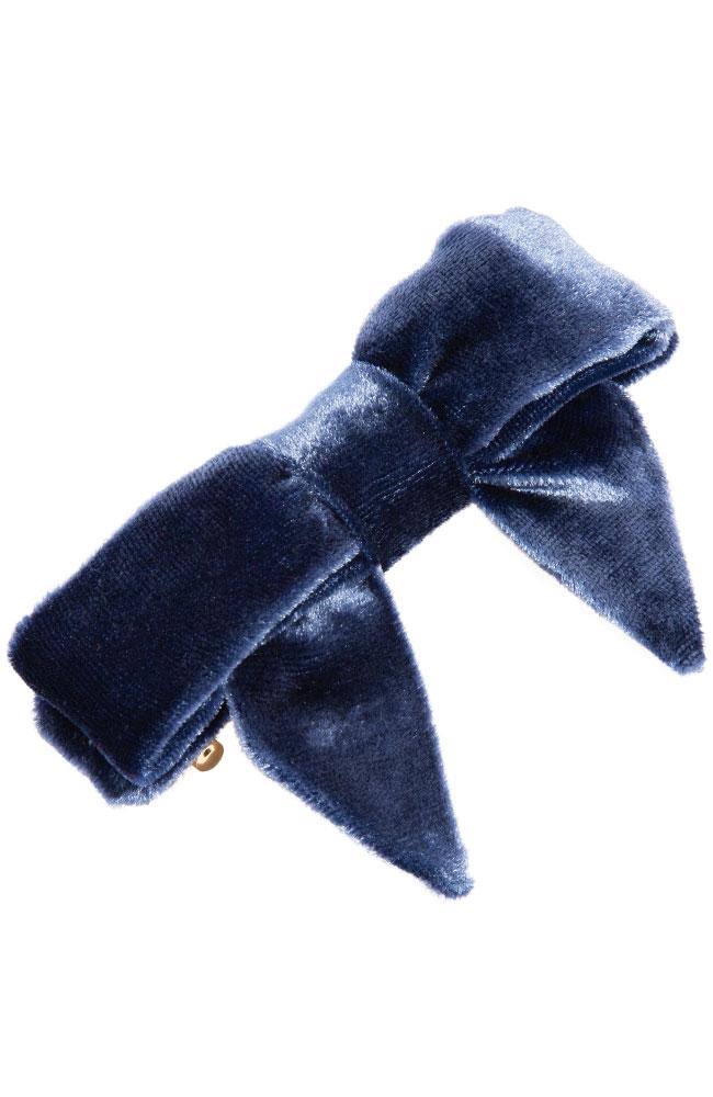 Marine Velvet Square Bow Barrette X828619