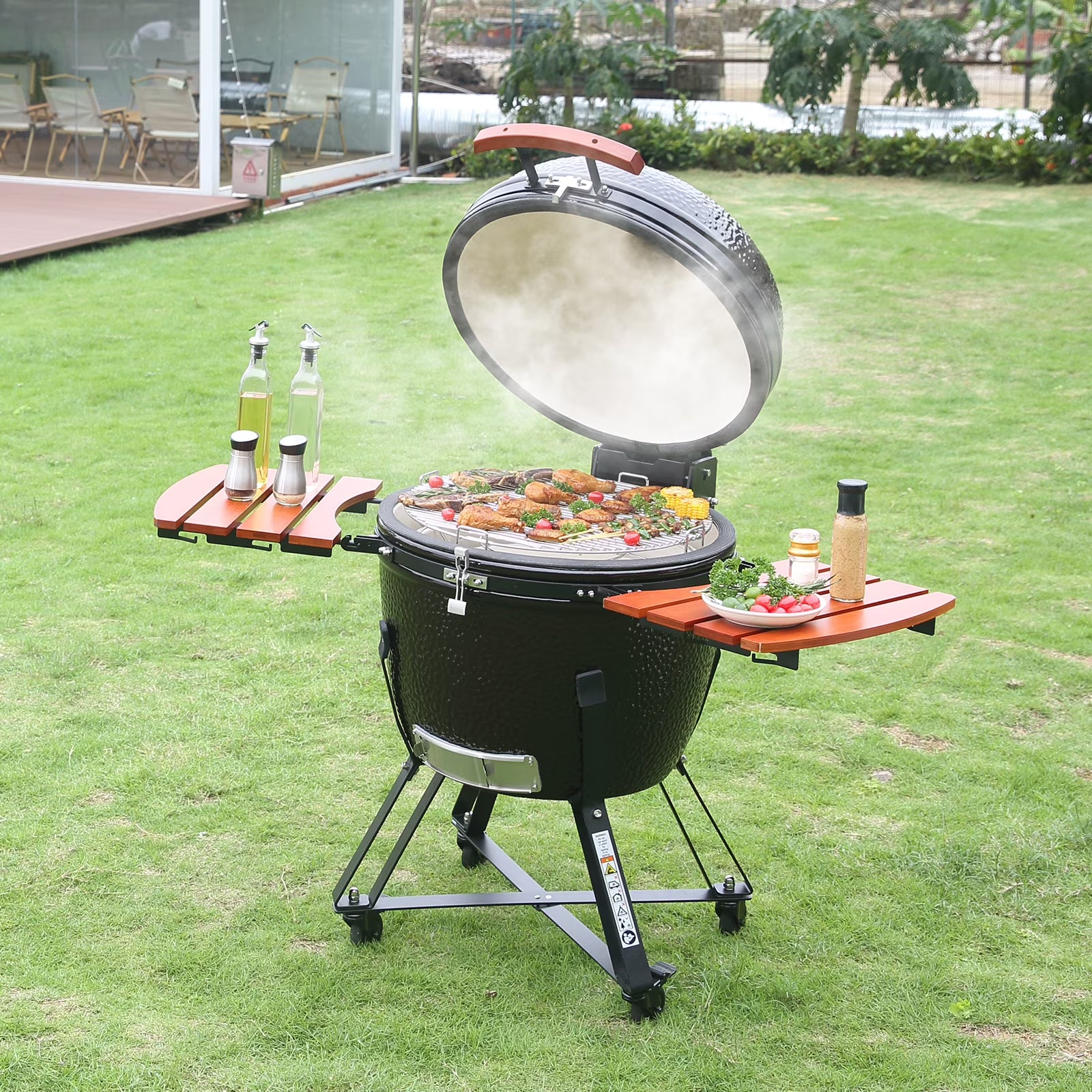 24" Ceramic Barbecue Grill Smoker Q17797