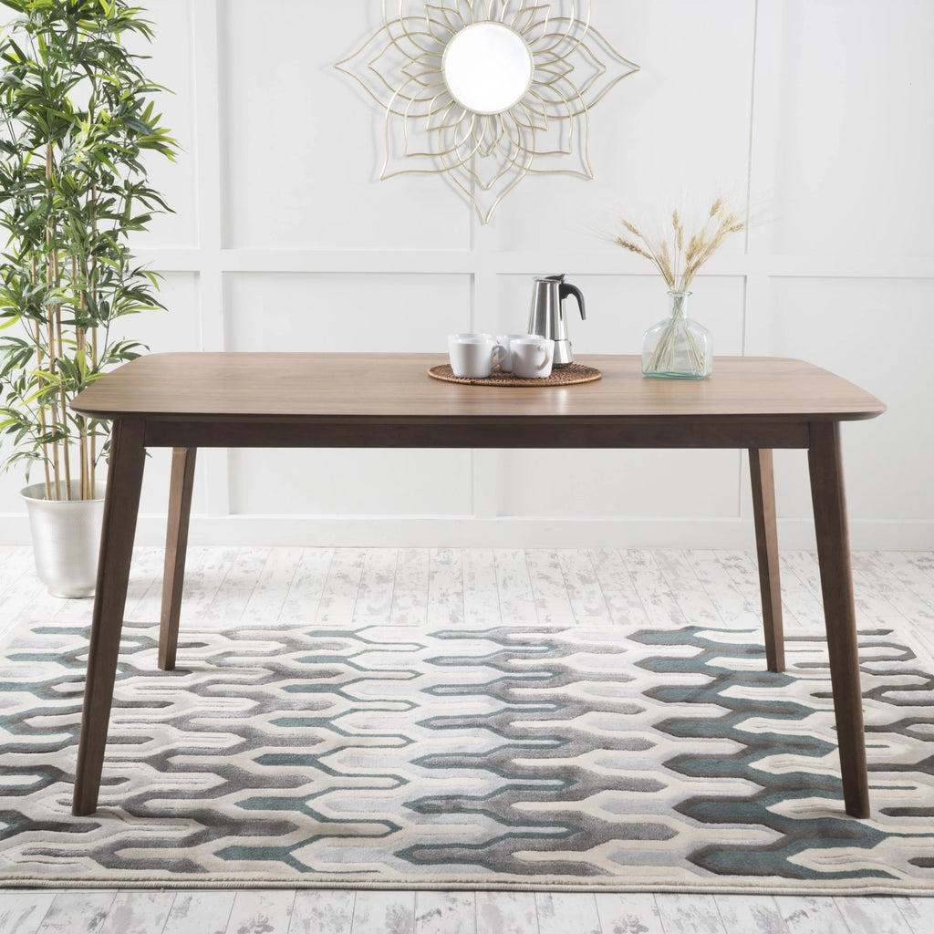 Natural Walnut Finish Wood Dining Table E288
