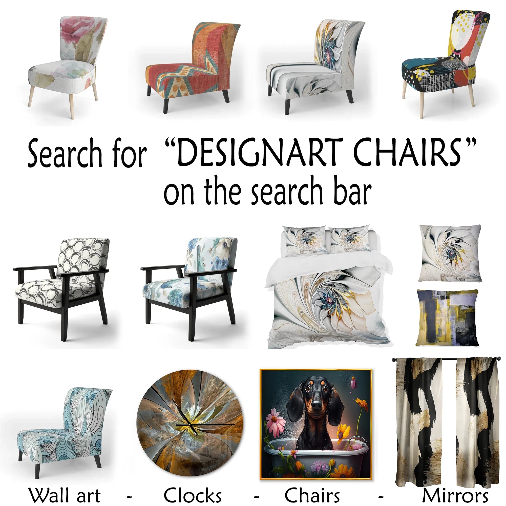 Black and Yellow Tropical Floral Upholstered Accent Chair D404