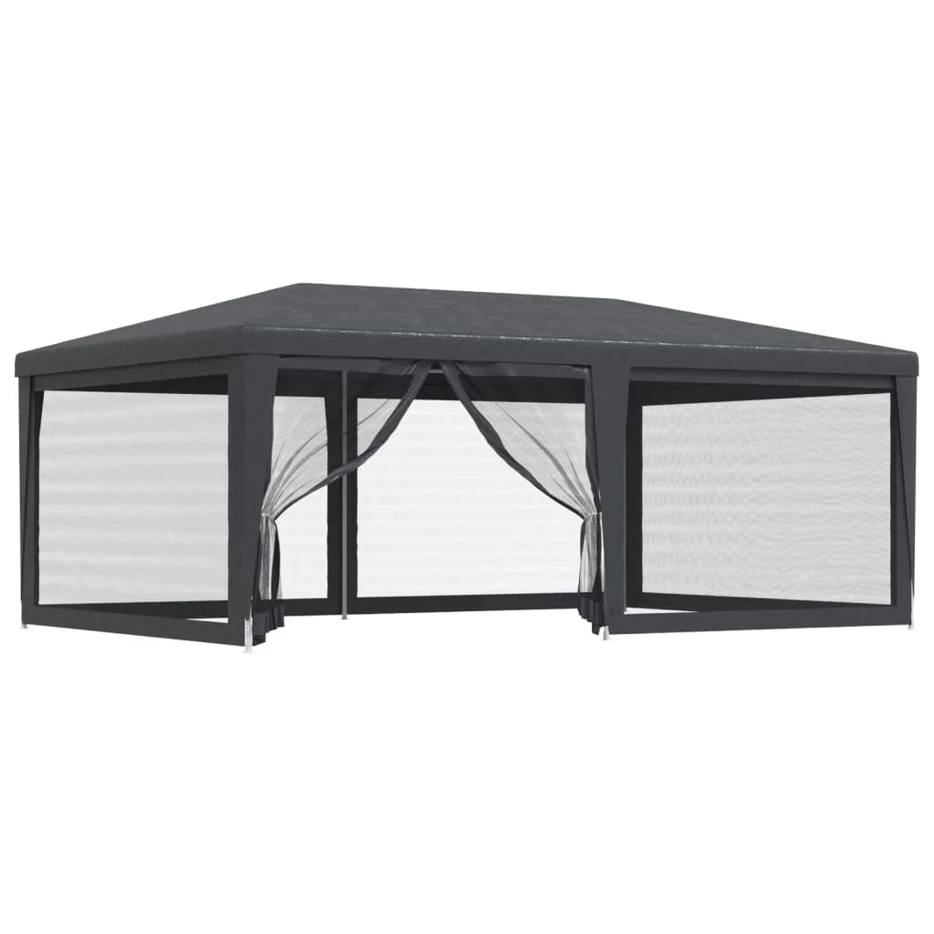 Party Tent with 6 Mesh Sidewalls Anthracite 19.7'x13.1' HDPE S545265