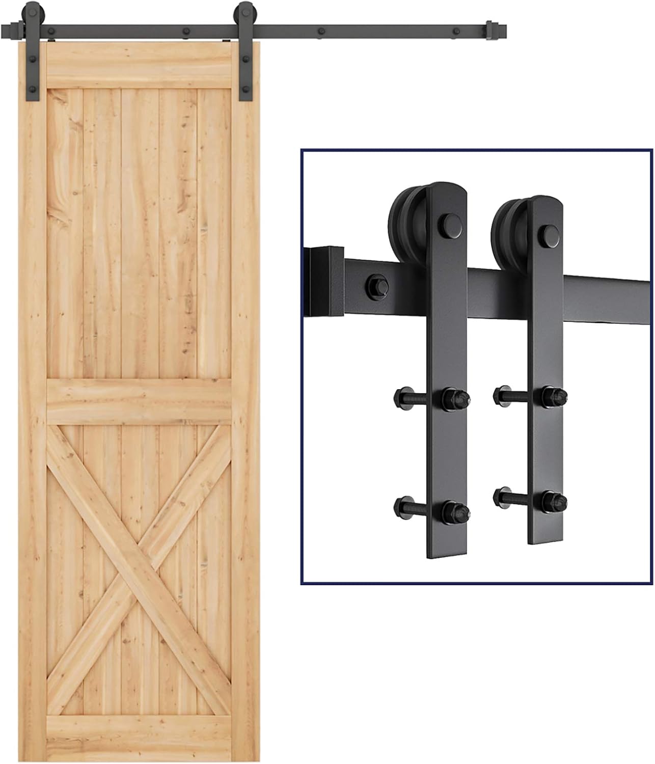 5ft Sliding Barn Door Hardware Kit Pack of 2 K46610