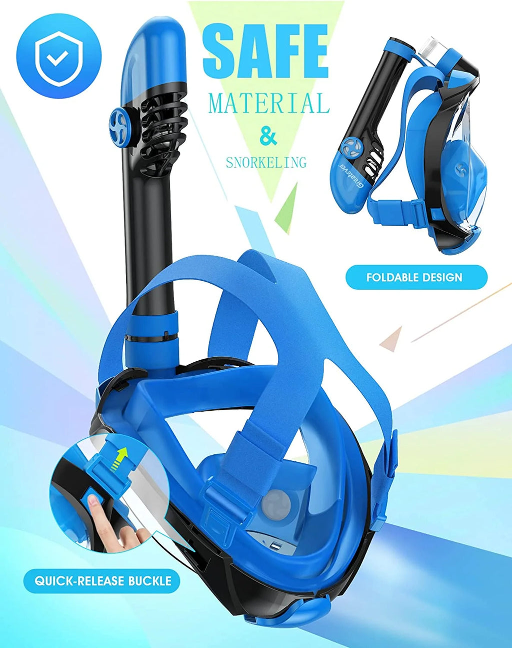 Full Face Snorkel Mask with Camera Mount A6409