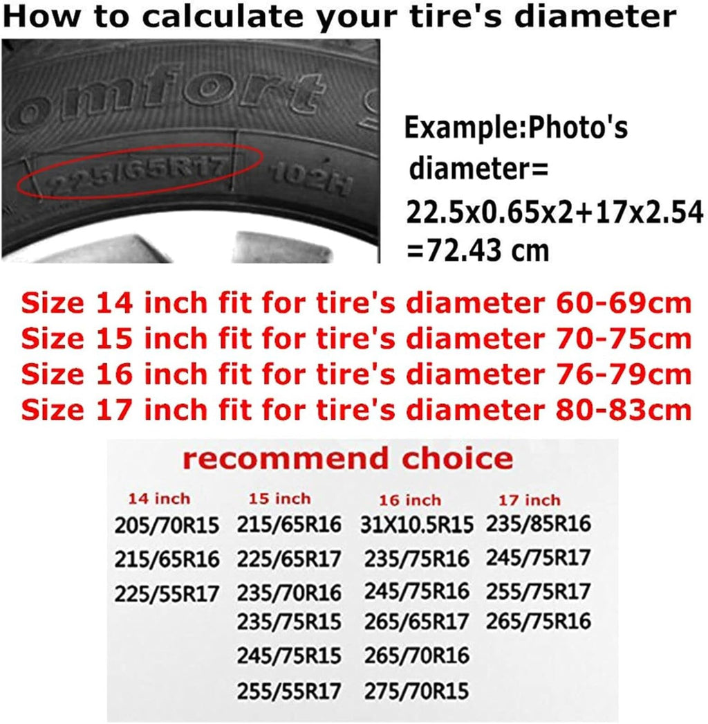 15 Inch Pack of 2 Waterproof Universal Wheel Tire Protectors C51029
