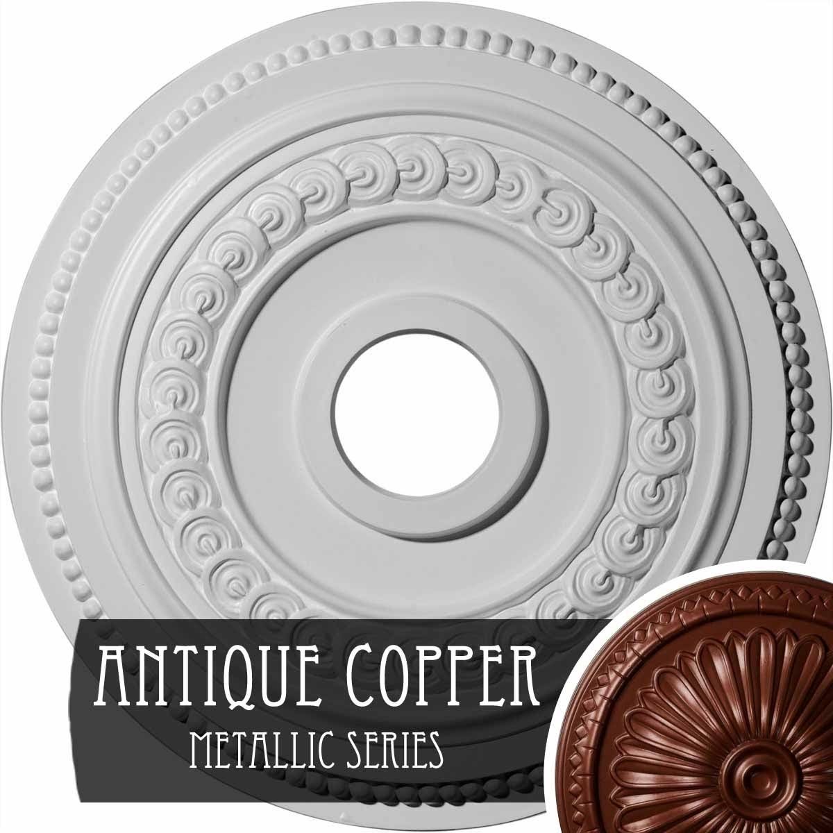 Hand-Painted Flash Copper Ceiling Medallion I11879