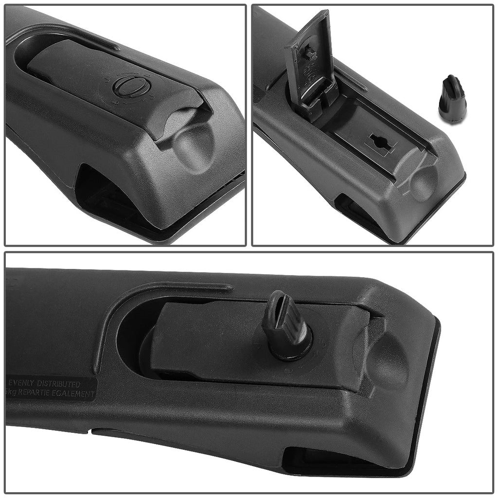 Pair Black Aluminum Roof Rack Cross Bars Y300884