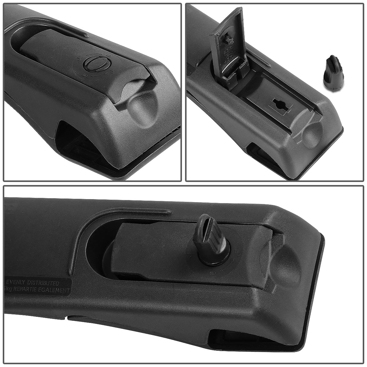 Pair Black Aluminum Roof Rack Cross Bars Y300884