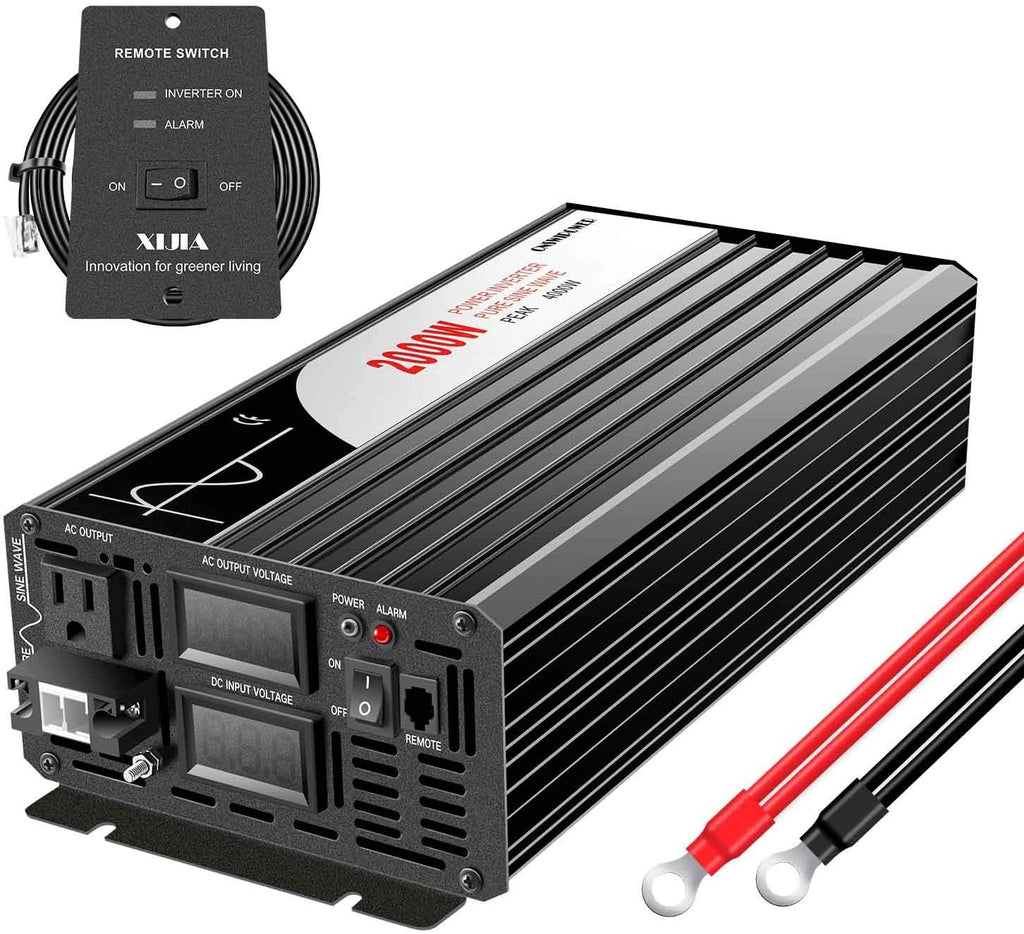 2000W Pure Sine Wave DC to AC Inverter Remote Switch Solar Converter A4346