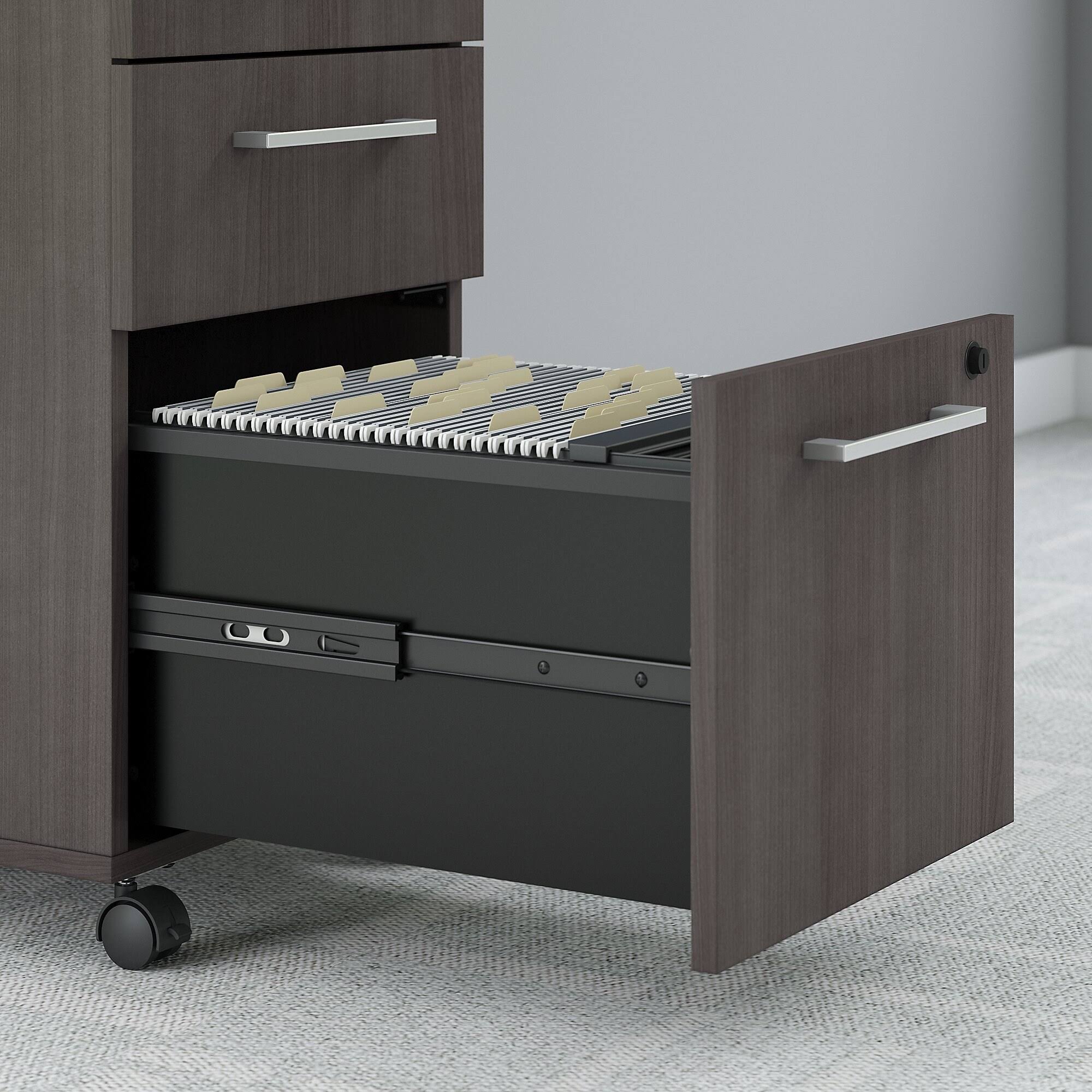 3 Drawer Mobile File Cabinet Platinum Gray Z934133